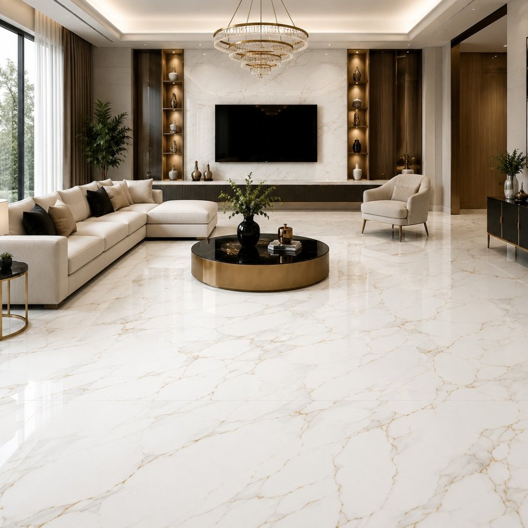 AL En Roman Gold Marble & Stone Living Area Tiles - My Home Studio